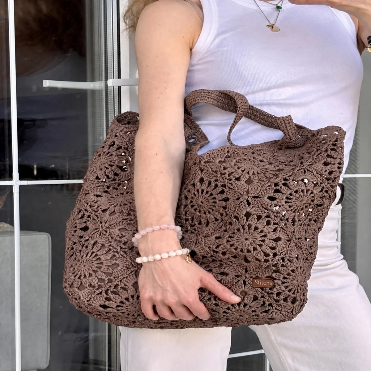 Raffia Granny Square Bag Crochet Pattern PDF – Instant Download