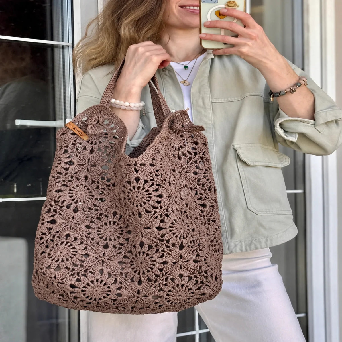 Raffia Granny Square Bag Crochet Pattern PDF – Instant Download