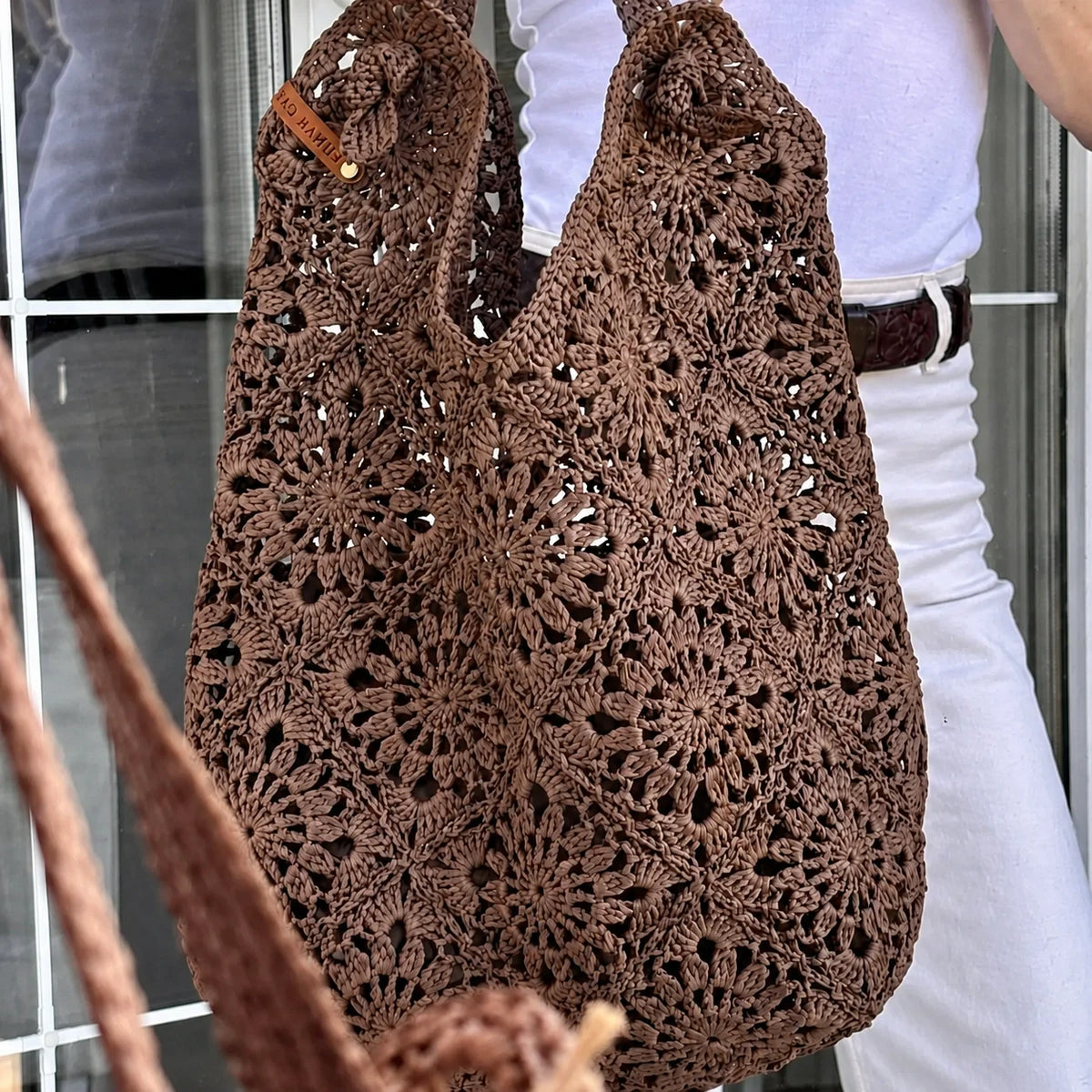 Raffia Granny Square Bag Crochet Pattern PDF – Instant Download