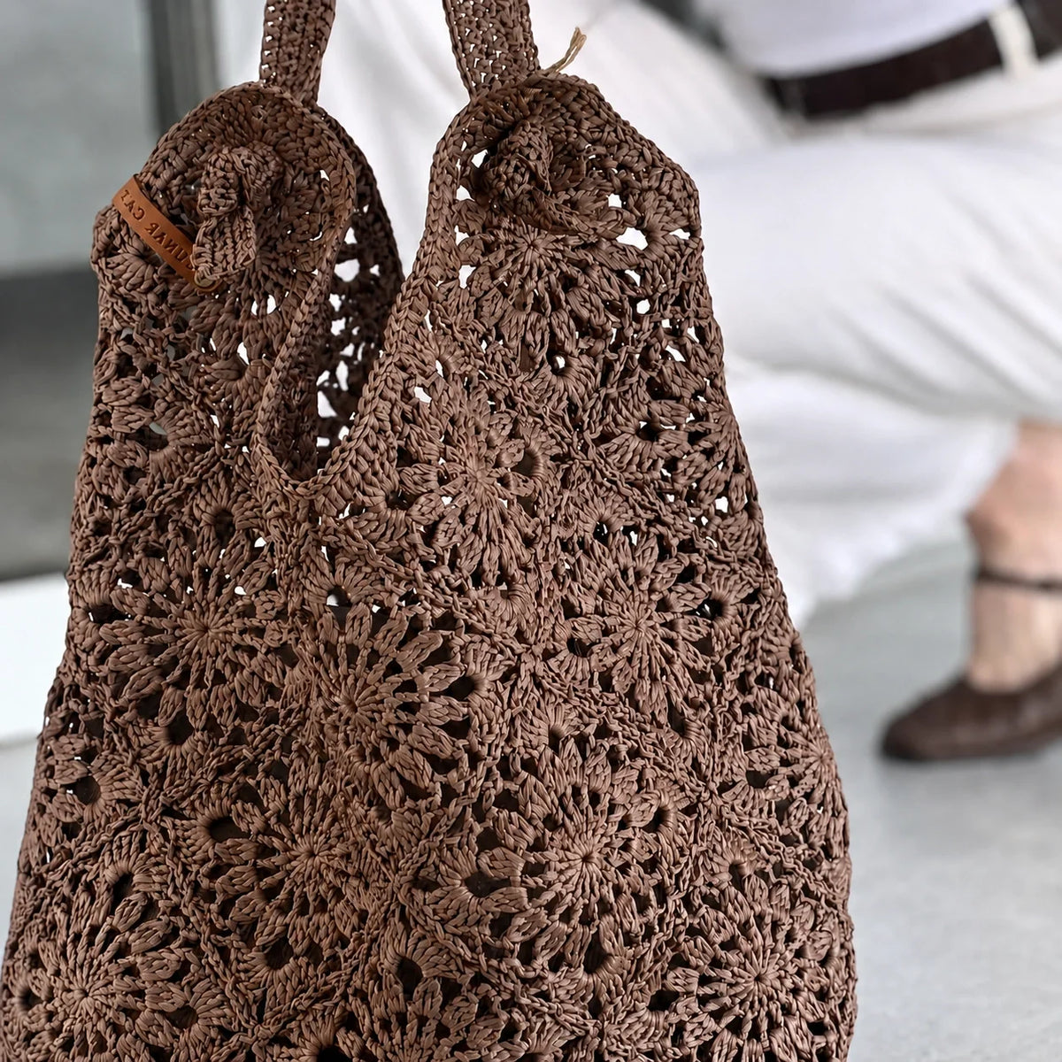 Raffia Granny Square Bag Crochet Pattern PDF – Instant Download