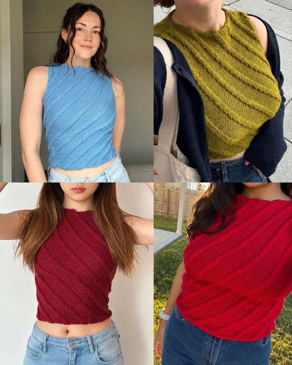 Twister Tank – 3D Cable Knit Sleeveless Top Pattern PDF