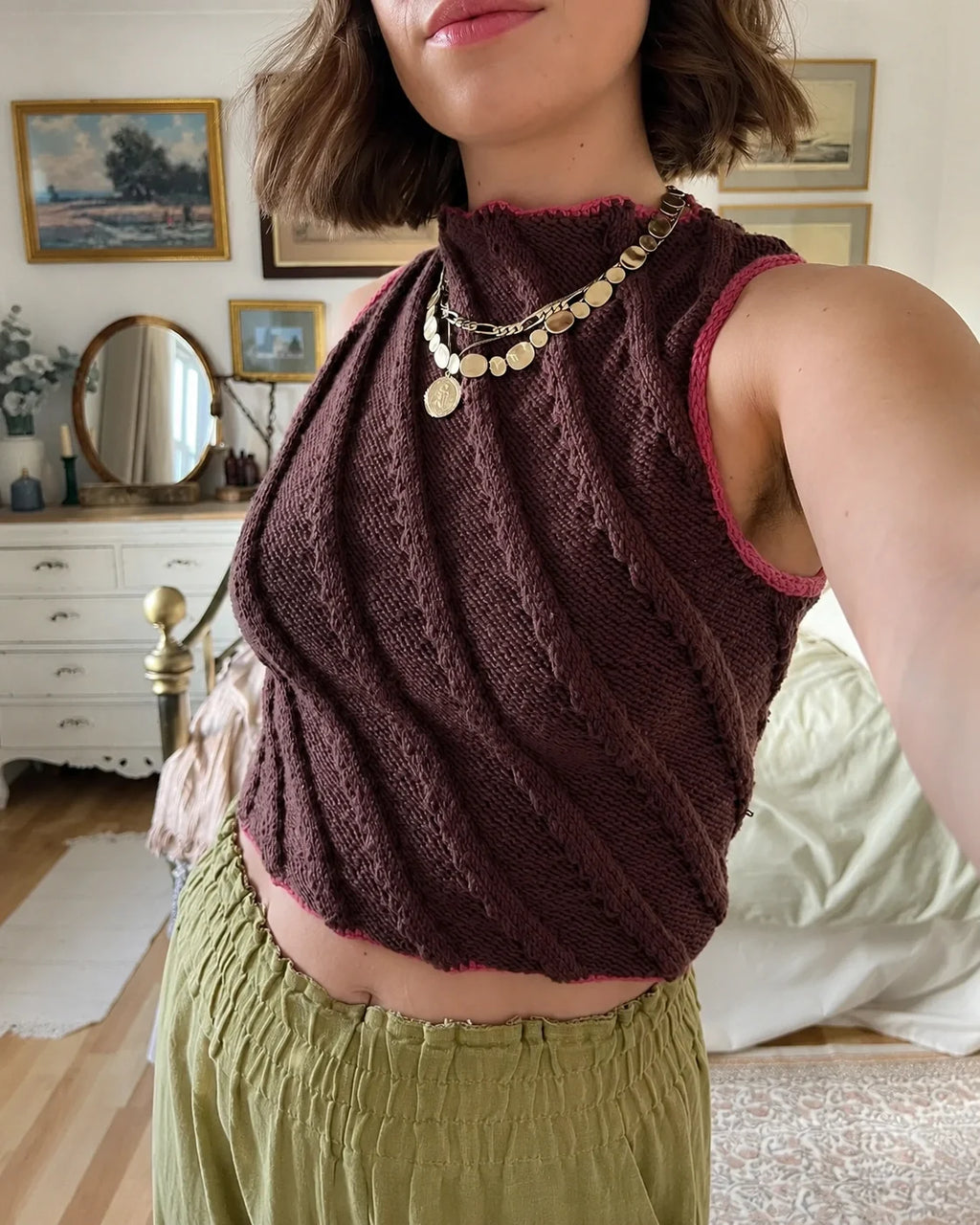 Twister Tank – 3D Cable Knit Sleeveless Top Pattern PDF