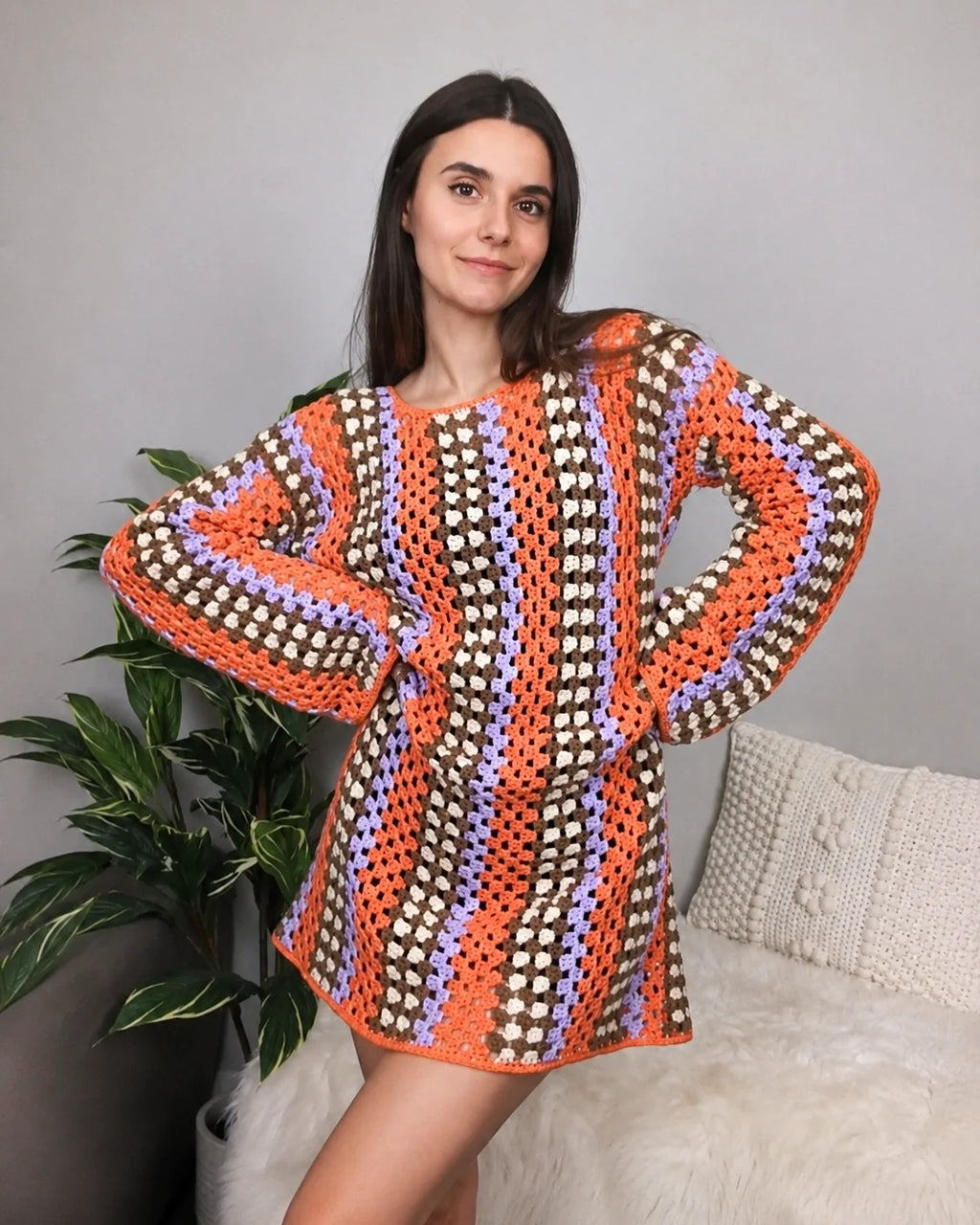 Taylor Crochet Dress PDF Pattern – Granny Stitch Dress, Sizes XS–3XL