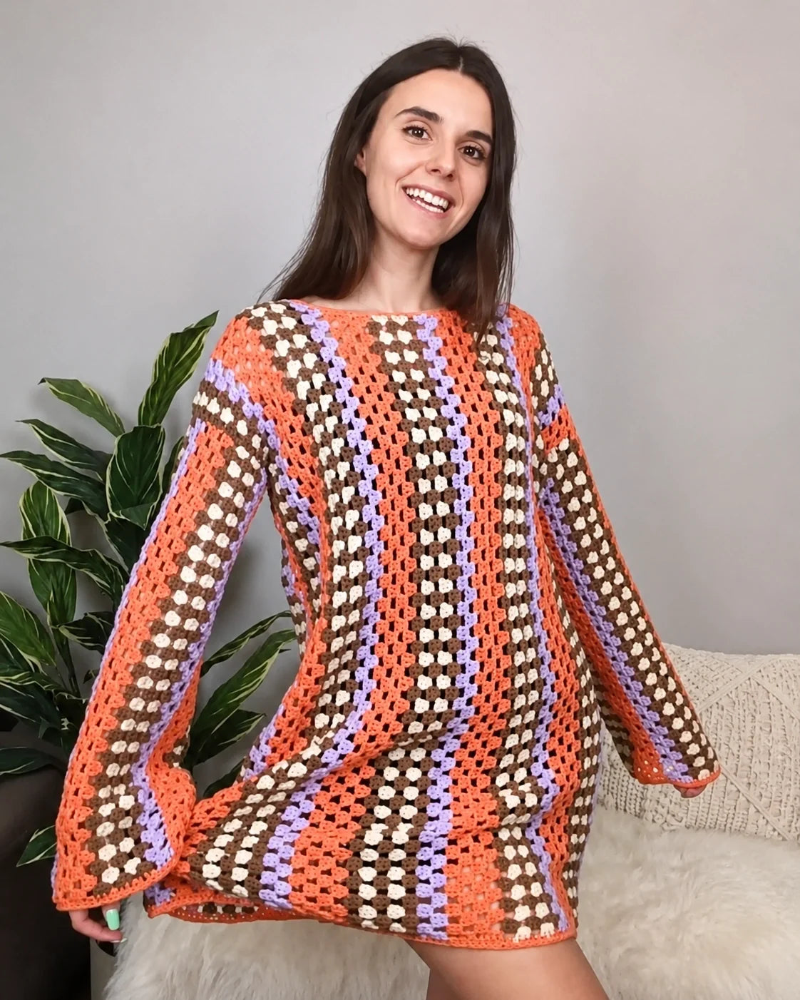 Taylor Crochet Dress PDF Pattern – Granny Stitch Dress, Sizes XS–3XL