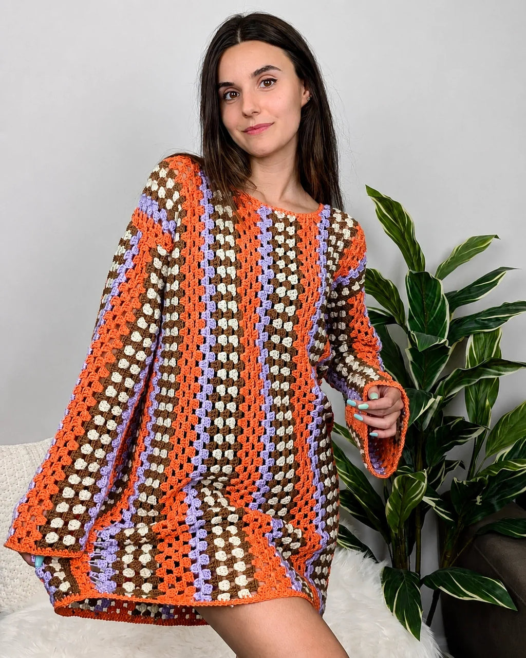 Taylor Crochet Dress PDF Pattern – Granny Stitch Dress, Sizes XS–3XL