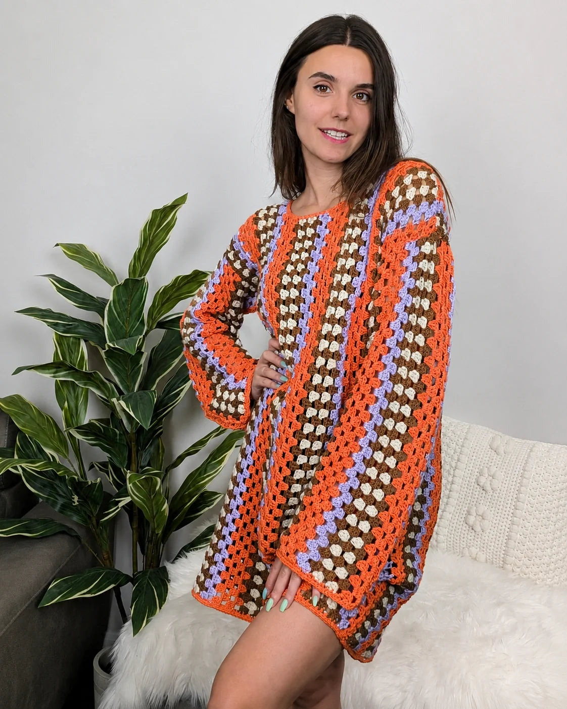 Taylor Crochet Dress PDF Pattern – Granny Stitch Dress, Sizes XS–3XL