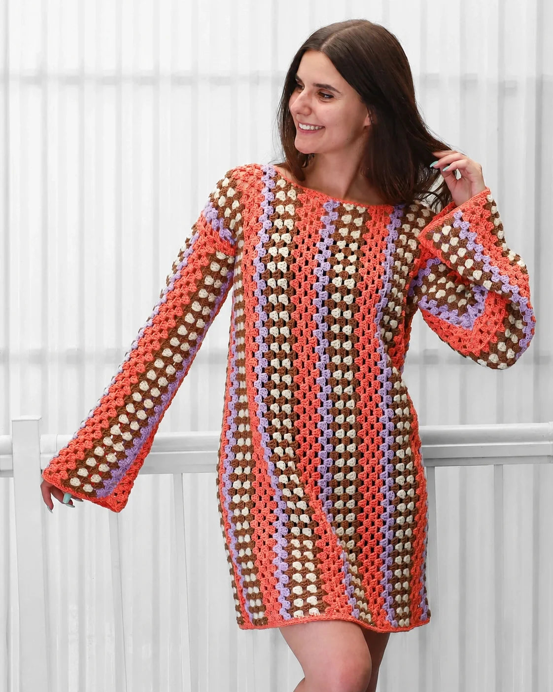 Taylor Crochet Dress PDF Pattern – Granny Stitch Dress, Sizes XS–3XL