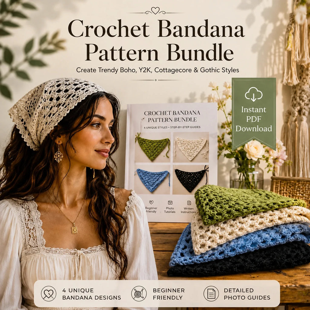 Top 10 Crochet Bandana Patterns – PDF Bundle