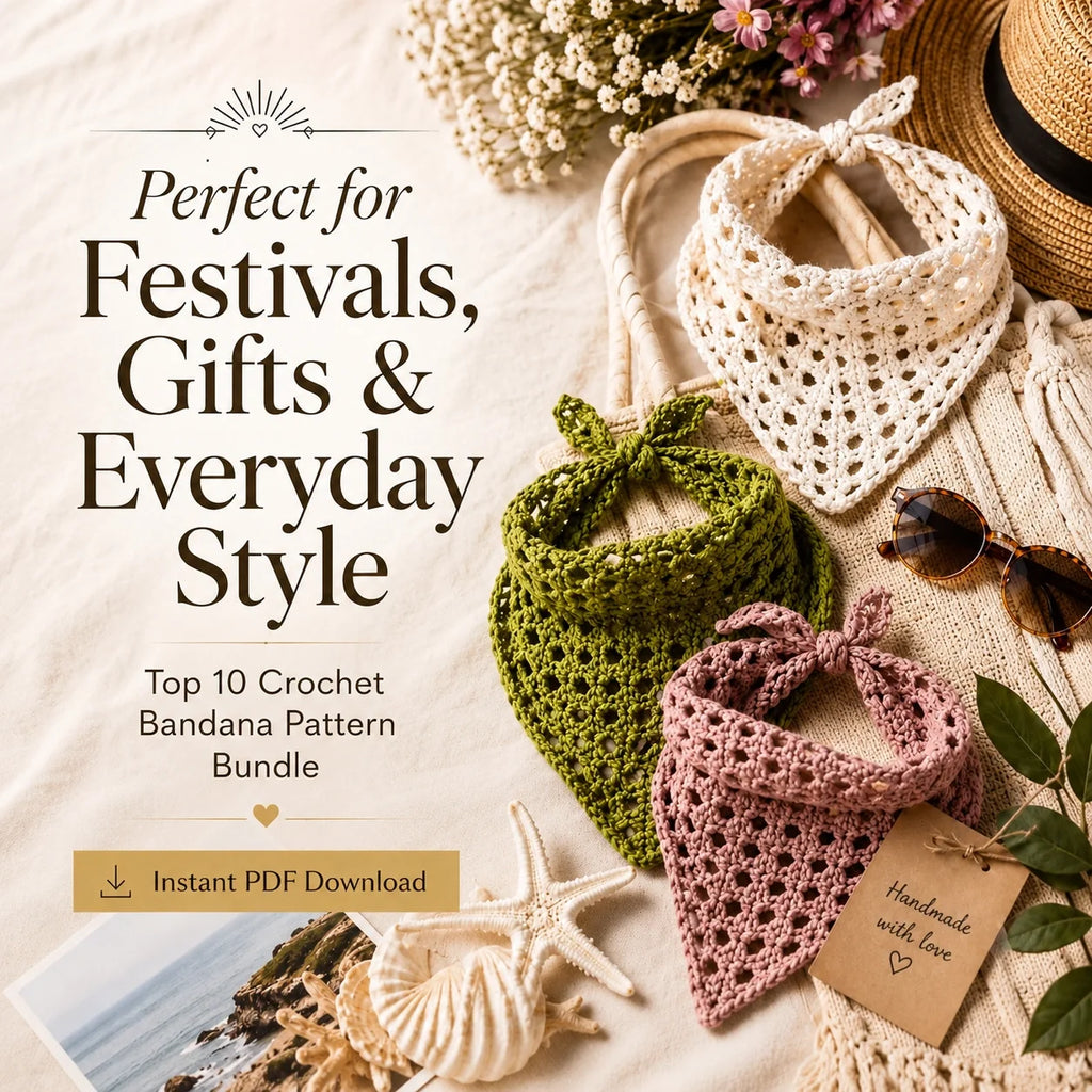 Top 10 Crochet Bandana Patterns – PDF Bundle