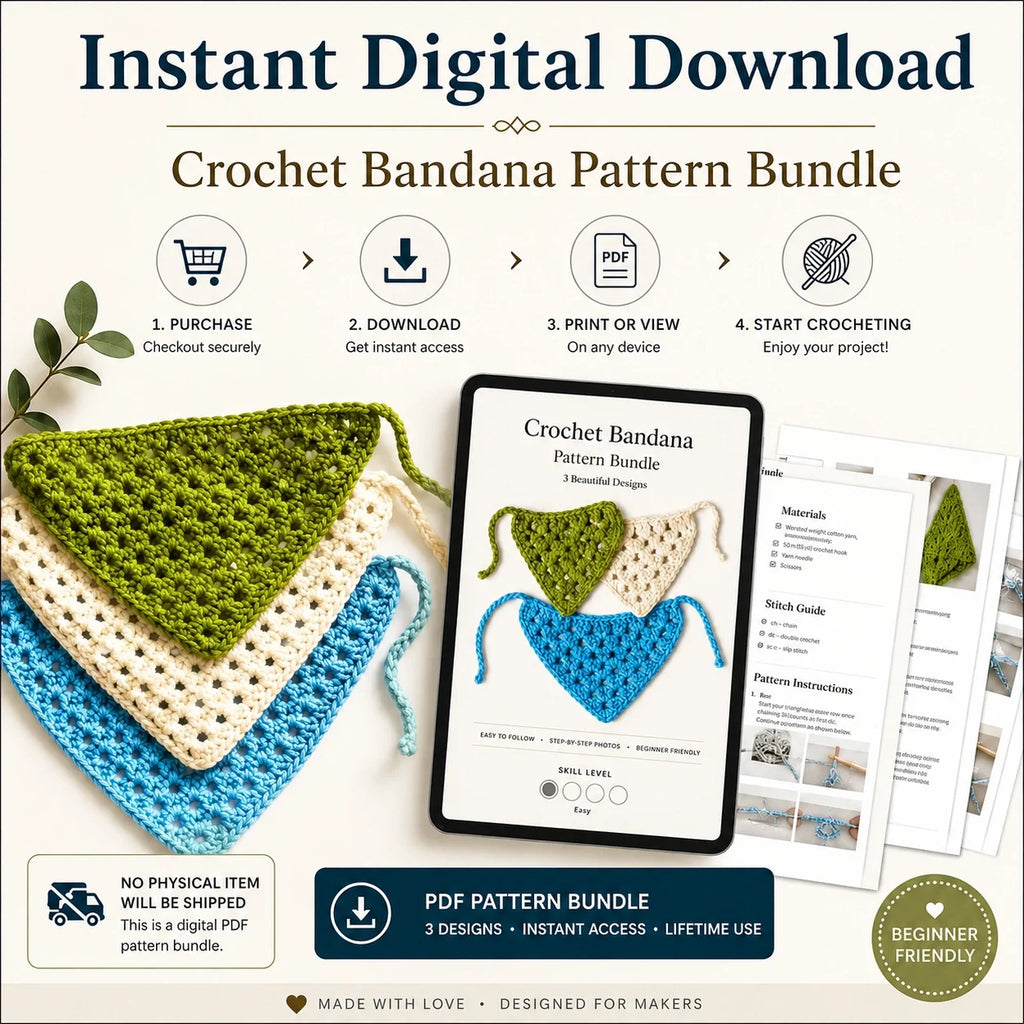 Top 10 Crochet Bandana Patterns – PDF Bundle
