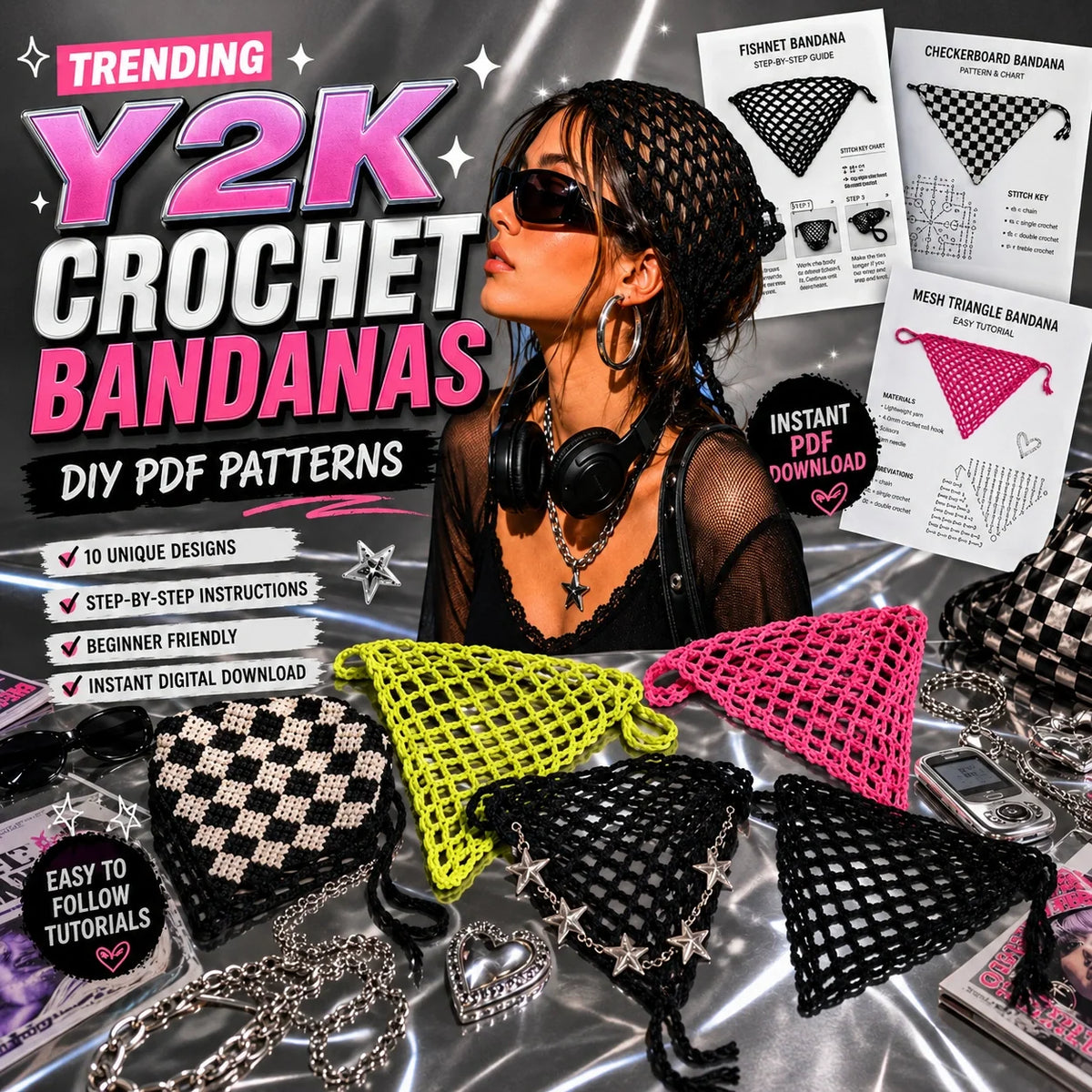 Top 10 Crochet Bandana Patterns – PDF Bundle