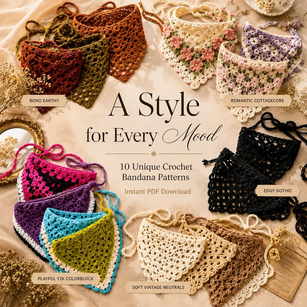 Top 10 Crochet Bandana Patterns – PDF Bundle