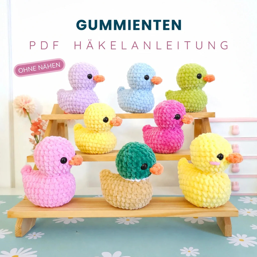 Cute Rubber Duck Crochet Pattern PDF – No-Sew Amigurumi Duck Pattern, DIY Crochet Toy, Instant Download