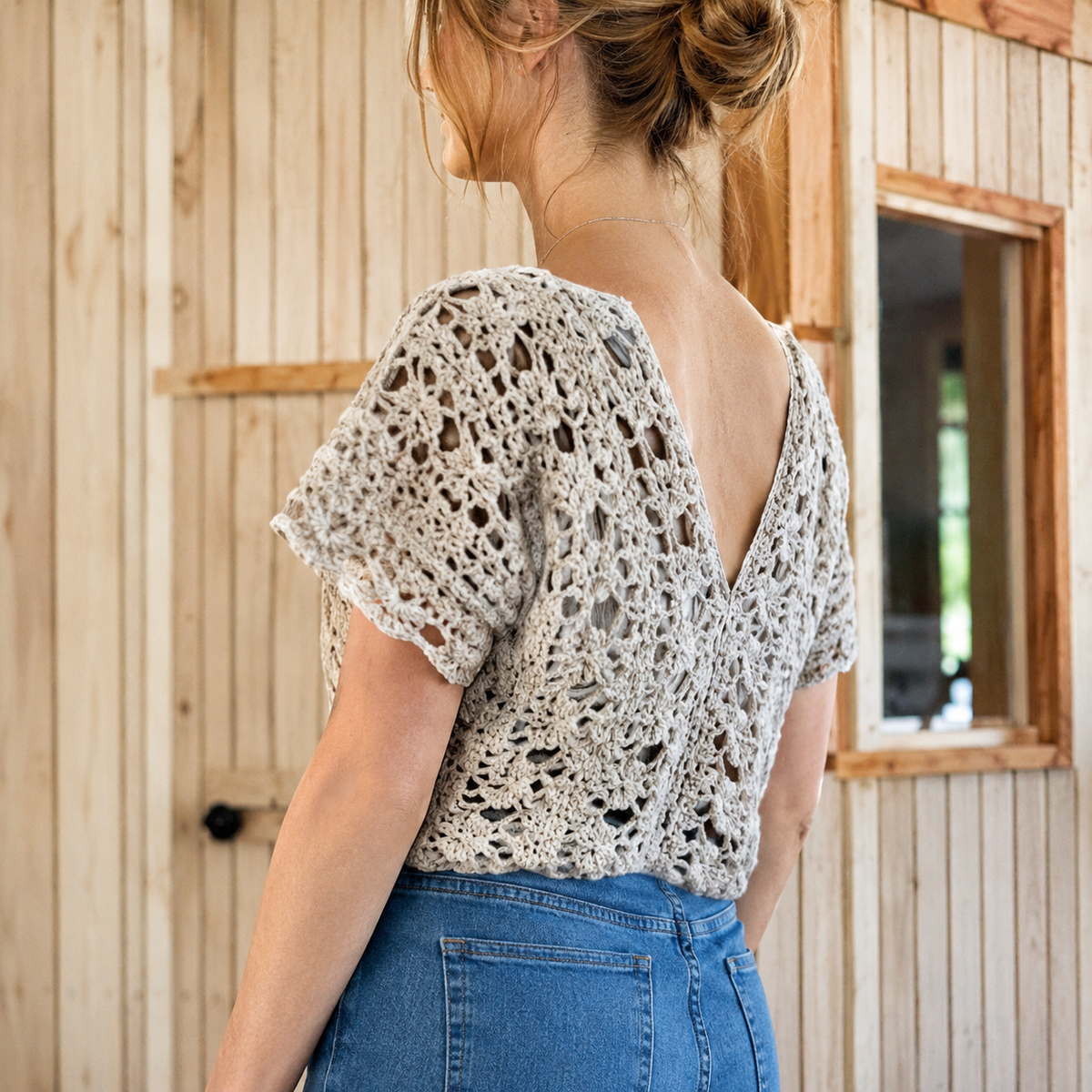 Coastal Lace Crochet Top Pattern PDF – Summer Lace Top, Sizes XS–5XL
