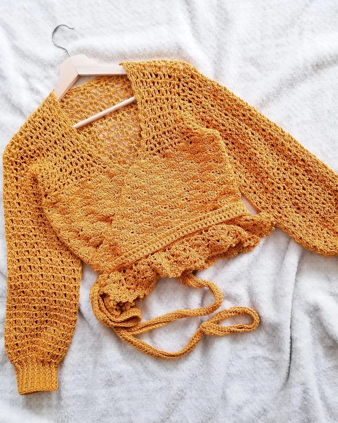 Foxglove Wrap Top Crochet Pattern PDF – Size-Inclusive Crochet Top with Peplum