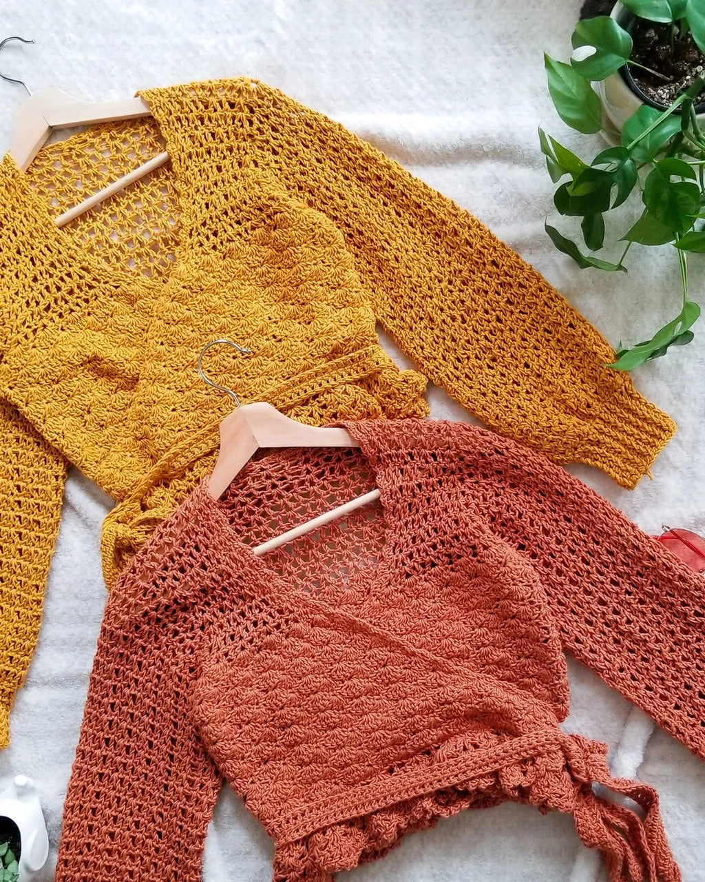 Foxglove Wrap Top Crochet Pattern PDF – Size-Inclusive Crochet Top with Peplum