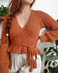 Foxglove Wrap Top Crochet Pattern PDF – Size-Inclusive Crochet Top with Peplum