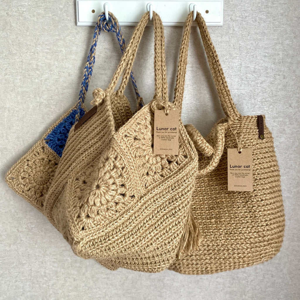 Jute Granny Square Crochet Bag Pattern – PDF Download