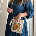 Sunflower Granny Square Bag – Digital PDF Crochet Pattern for a Crossbody Bag