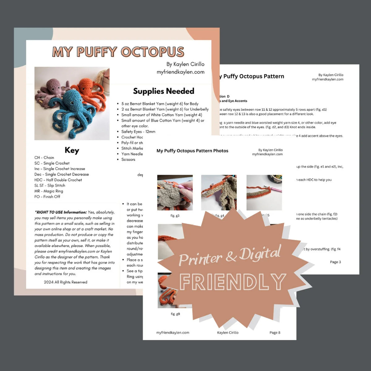 Cute Octopus Crochet Pattern PDF
